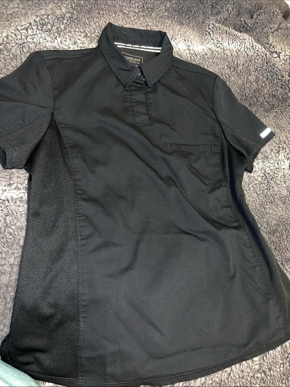 Cherokee Black Short-Sleeve Work scrub
